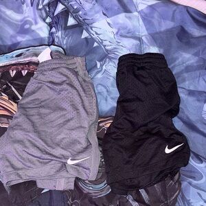 Nike Kids' Black and Gray Athletic Shorts